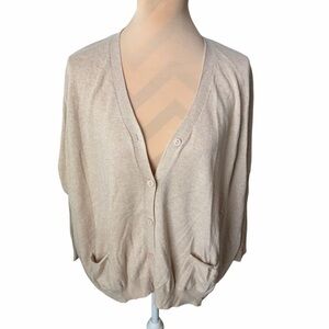 Joyce Leslie Beige Button-Front Cardigan Sweater – Size M